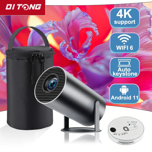 DITONG HY300 Plus 4k Projector Android 1280*720P  Video Cinema Outdoor Portable home hd led Projetor  mini Movie pro Proyector